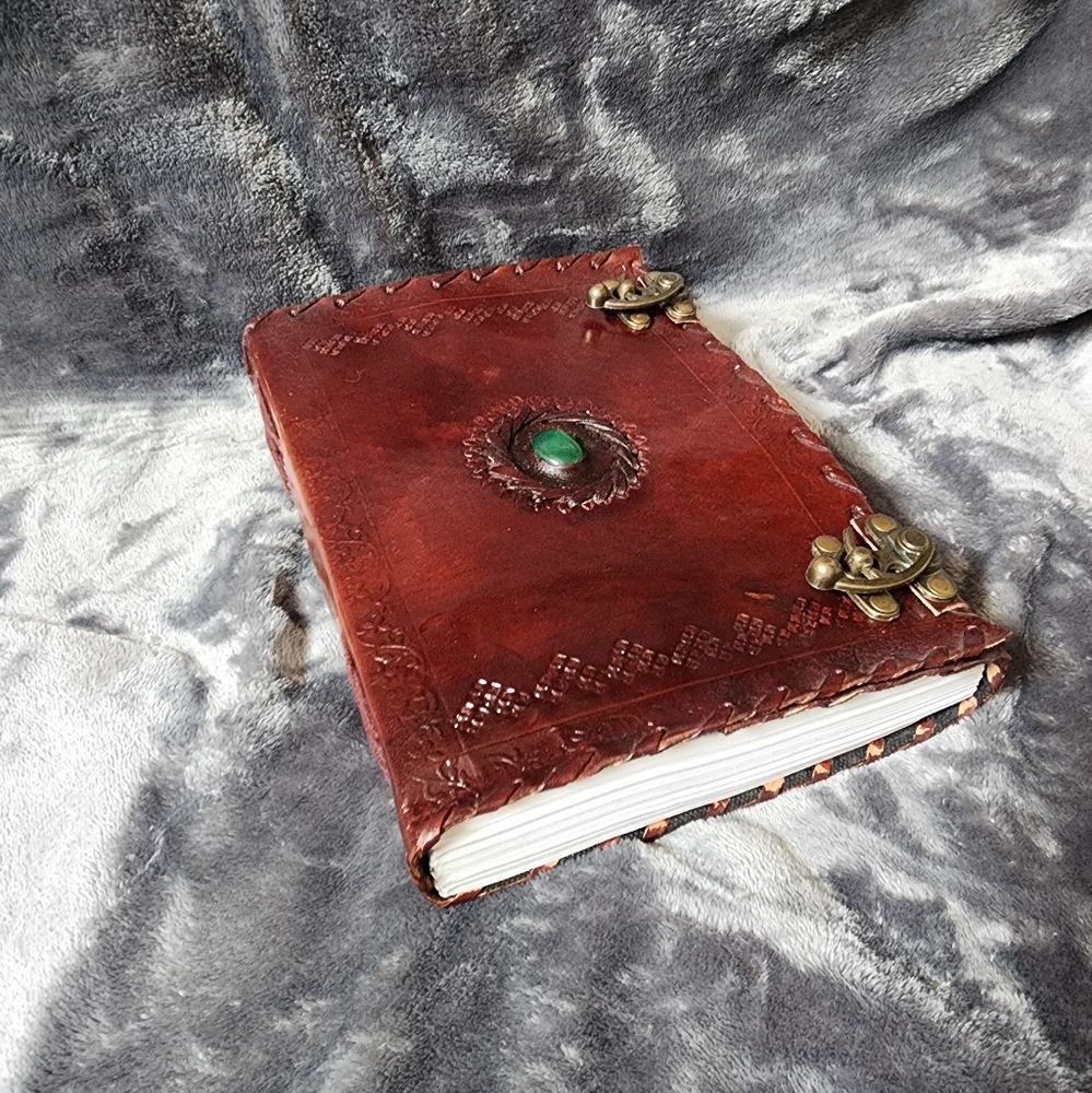 Handcrafted Leather Journal with Gemstone